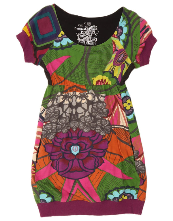Desigual ženska grafička haljina s mjehurićima UK 10 malih raznobojnih cvjetova