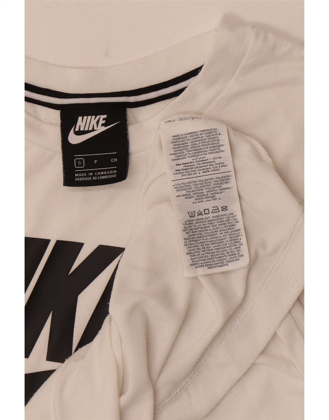 Nike Ženska grafička majica kratkih rukava UK 10 Mali bijeli poliester