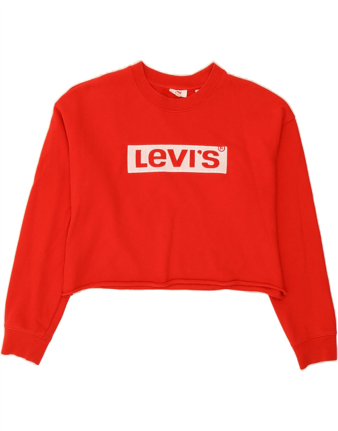 LEVI'S Womens Oversized Graphic Sweatshirt Jumper UK 10 Small Red Cotton Vintage Levi's and Second-Hand Levi's from Messina Hembry 