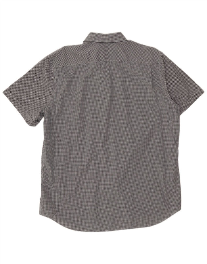 LACOSTE muška košulja kratkih rukava veličina 44 17 1/2 XL crna gingham