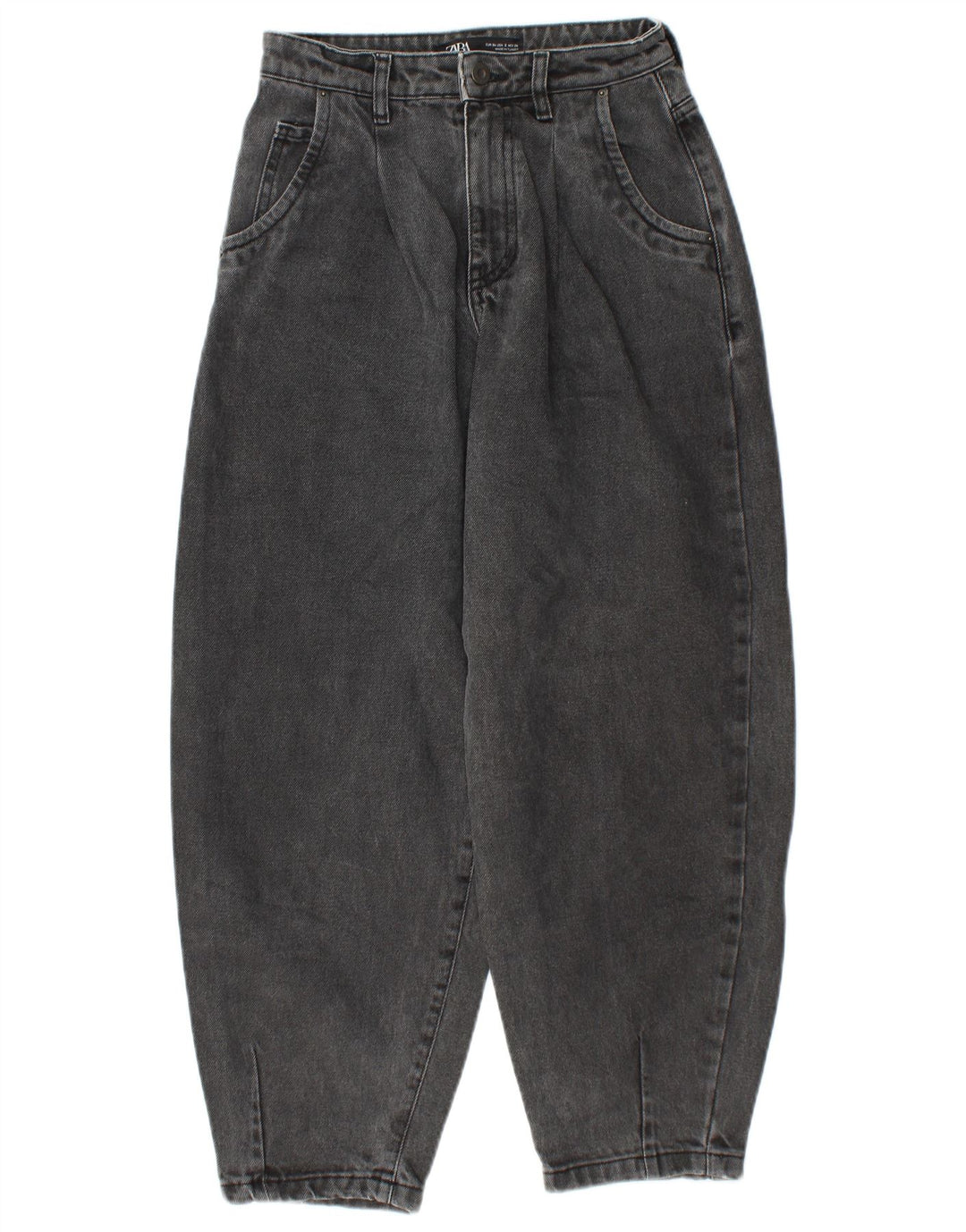 ZARA ženske balon kratke traperice visokog struka EU 34 2XS W24 L25 sive