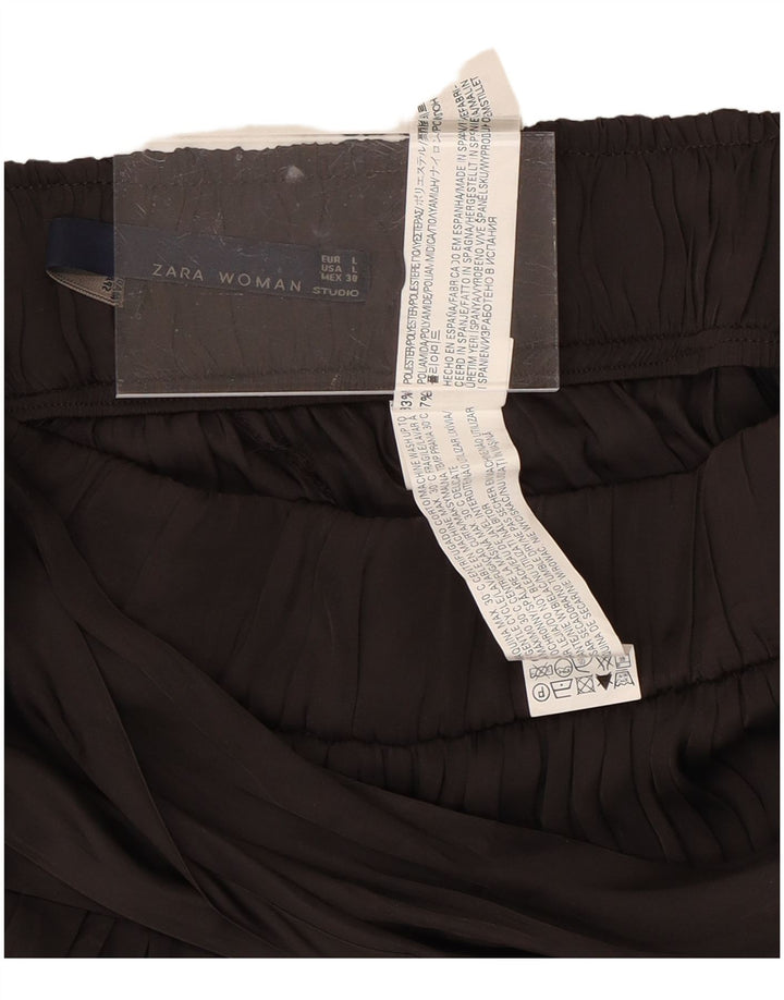 ZARA Womens Slim Casual Trousers Large W32 L27 Black Polyester