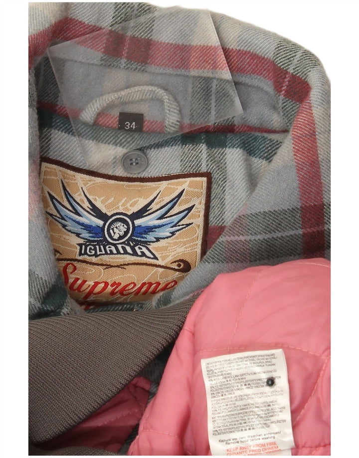 Iguana muška bomber jakna UK 34 XS siva karirana vuna