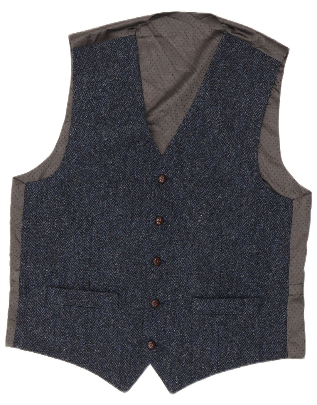 Harris Tweed Muški prsluk Mali plavi riblja kost Nova vuna