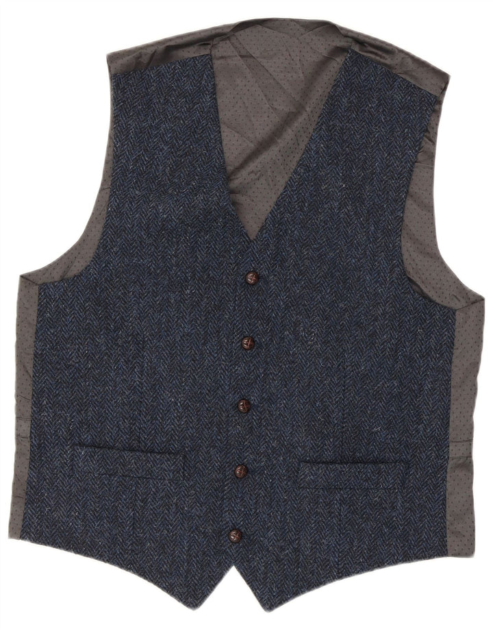 Harris Tweed Muški prsluk Mali plavi riblja kost Nova vuna