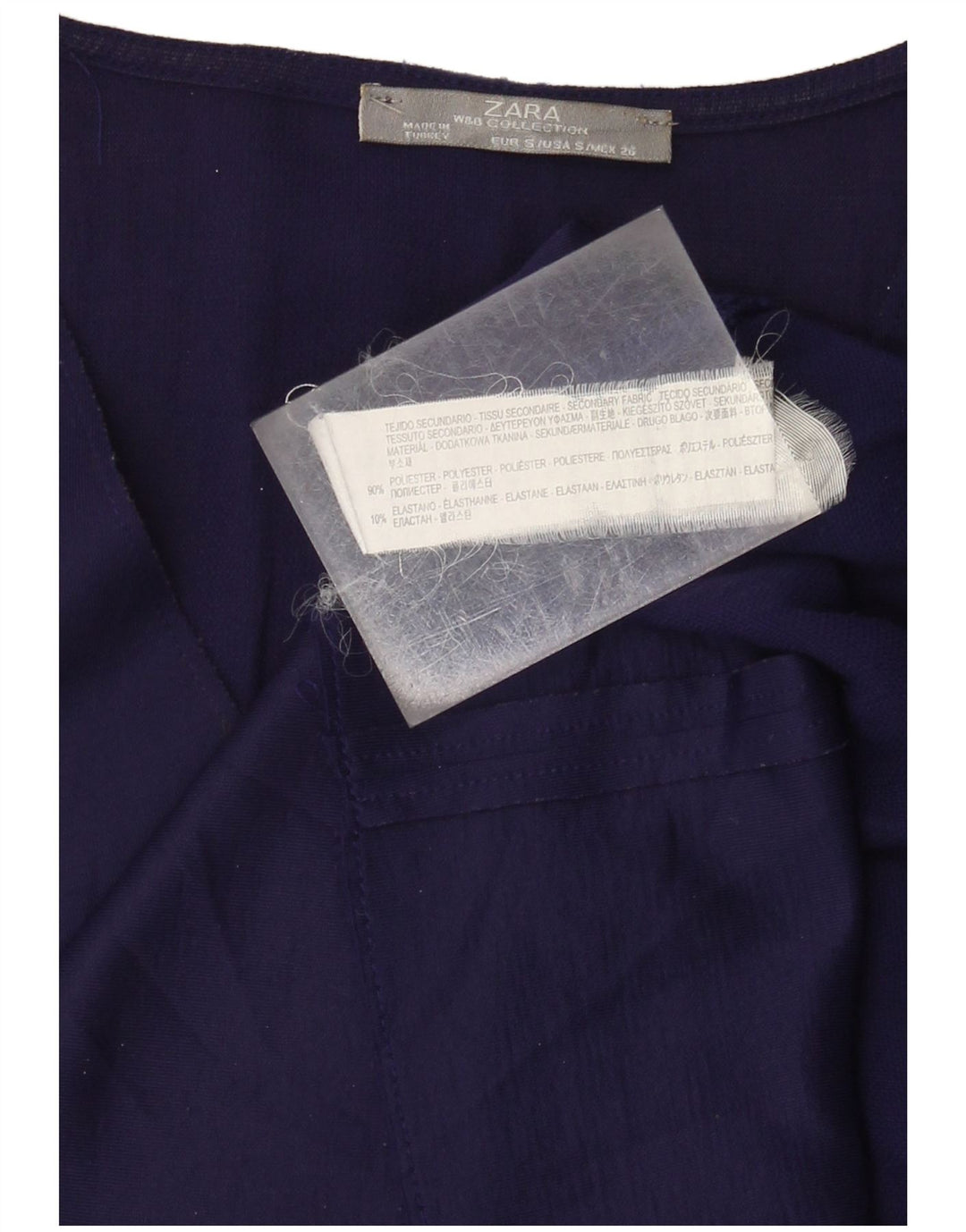 Zara ženska bluza Top UK 10 Mali tamnoplavi poliester