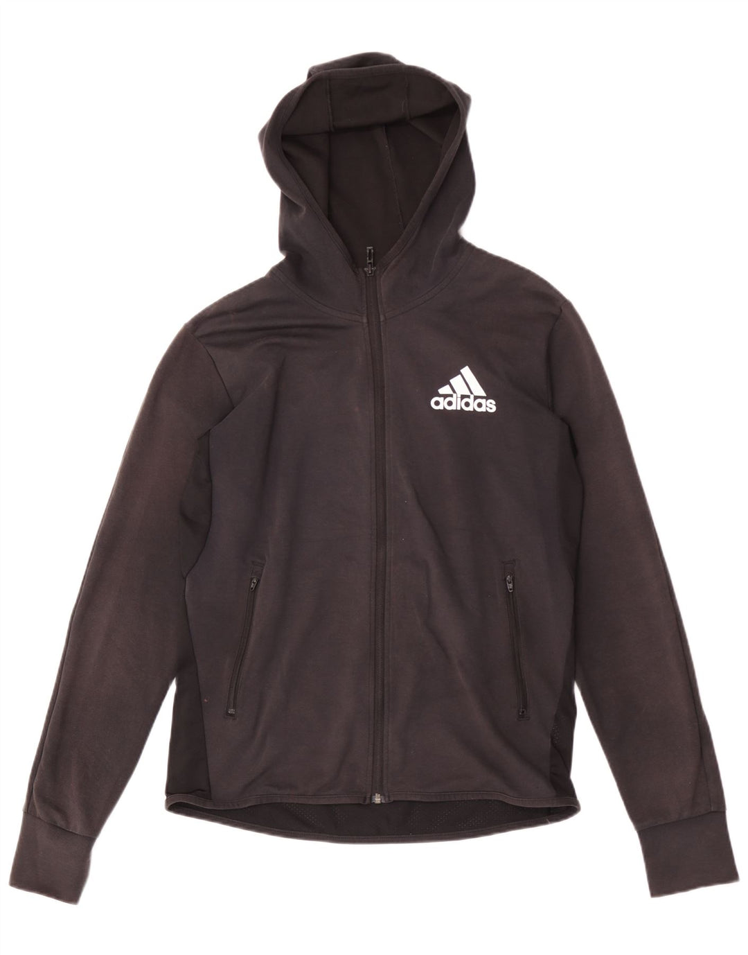 Adidas muški pulover s kapuljačom na patentni zatvarač Srednje crni pamuk