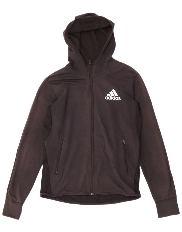 Adidas muški pulover s kapuljačom na patentni zatvarač Srednje crni pamuk