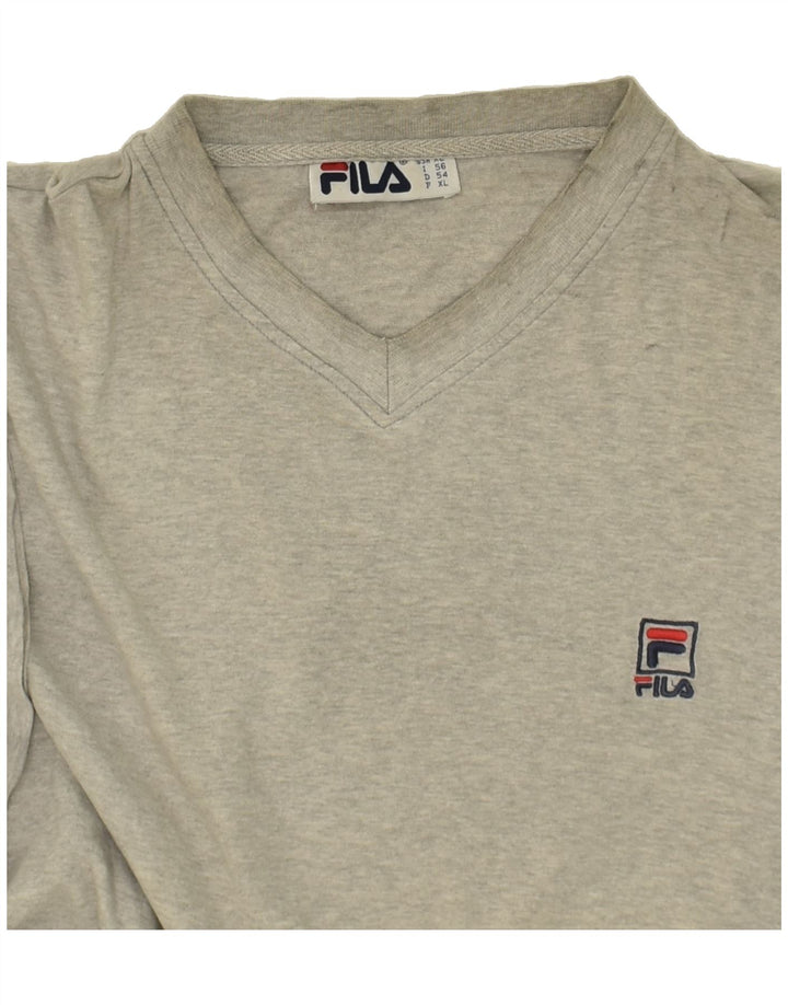 FILA Mens T-Shirt Top XL Grey Cotton | Vintage Fila | Thrift | Second-Hand Fila | Used Clothing | Messina Hembry 