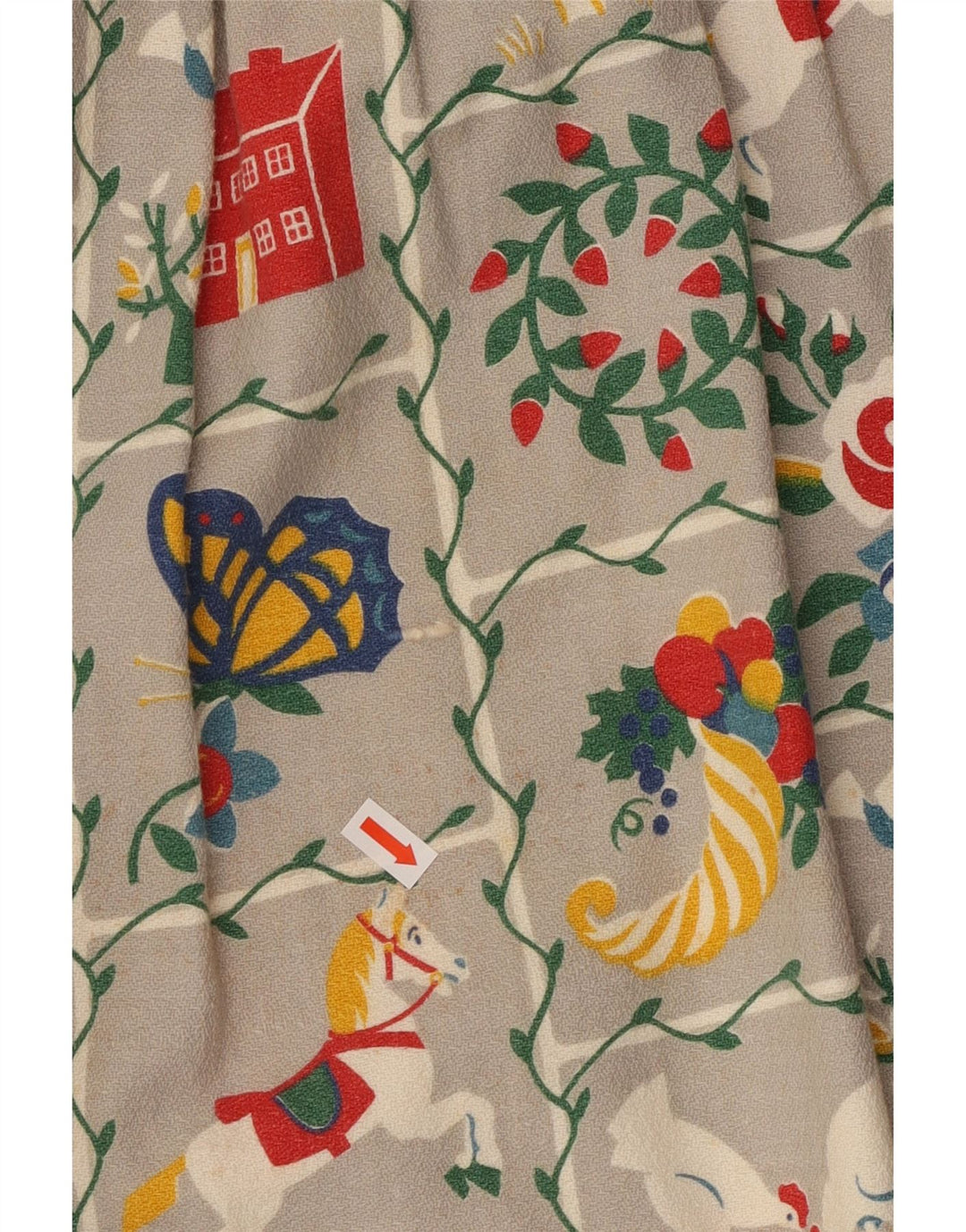 VINTAGE ženska grafička svestrana haljina UK 16 velika siva cvjetna