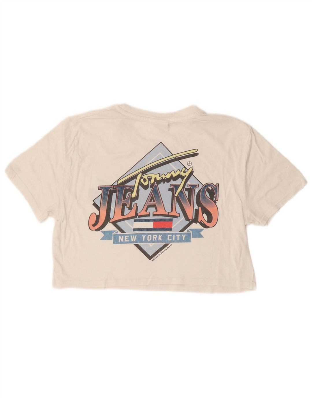 TOMMY HILFIGER Ženska skraćena majica kratkih rukava UK 10 Small White