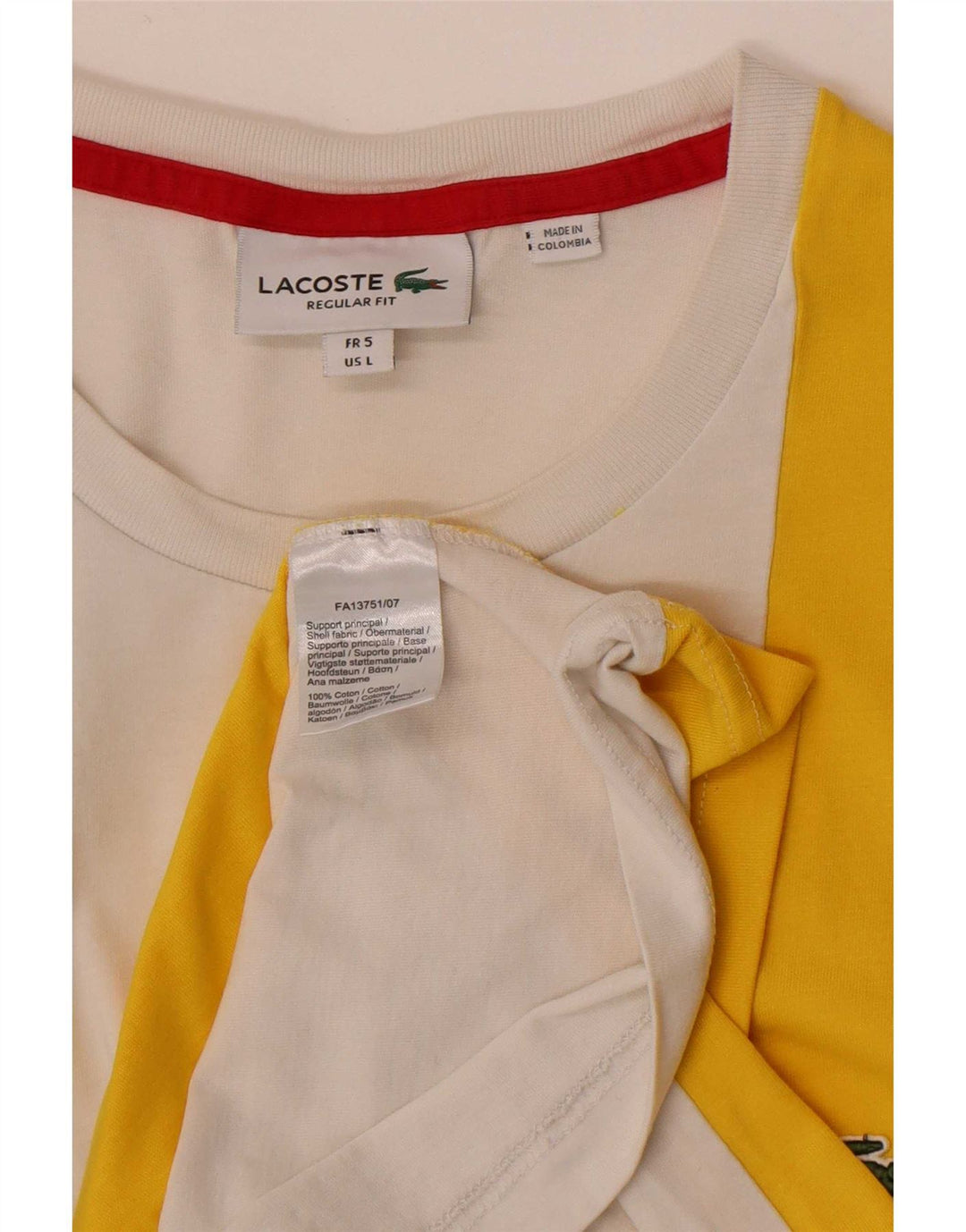 Lacoste muška grafička majica kratkih rukava, velika veličina 5, veliki raznobojni blok u boji
