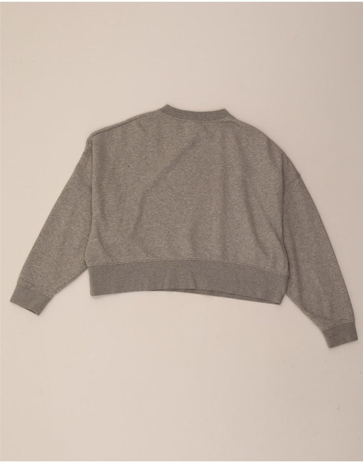 NIKE Womens Crop Oversized Sweatshirt Jumper UK 10 Small Grey Cotton Vintage Nike and Second-Hand Nike from Messina Hembry 
