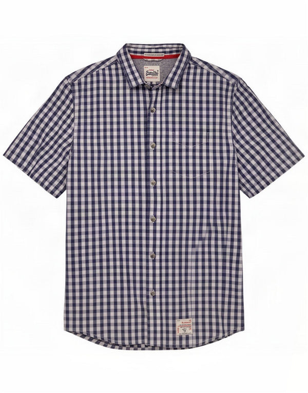 Superdry muška majica kratkih rukava XL Navy Blue Gingham Cotton