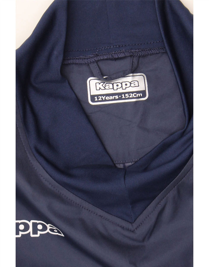 KAPPA Boys Graphic Top Long Sleeve 11-12 Years Navy Blue Polyester Vintage Kappa and Second-Hand Kappa from Messina Hembry 