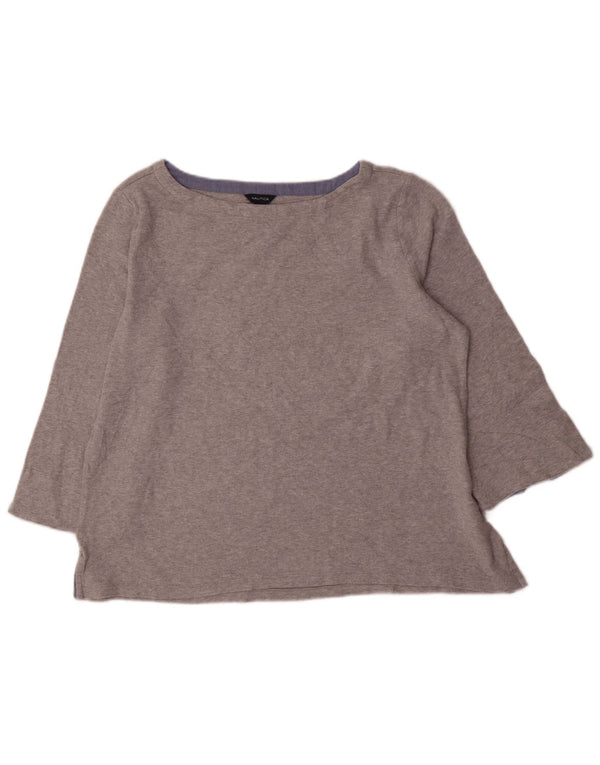 Nautica Ženska majica s 3/4 rukavima UK 18 XL sivi pamuk