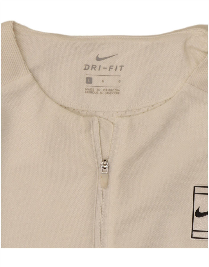 Nike ženska gornja jakna Dri Fit Crop Trenirka UK 16 veliki bijeli poliester