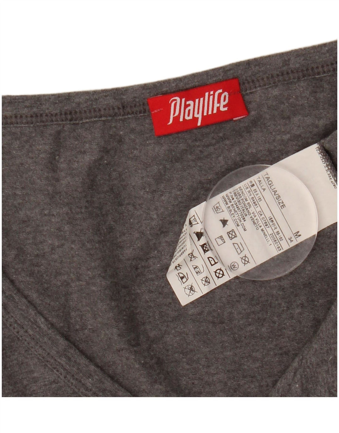 PLAYLIFE Ženska majica dugih rukava UK 12 Srednje sivi pamuk