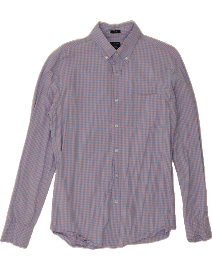 J. CREW Mens Flex Slim Shirt Medium Blue Gingham Cotton Vintage J. Crew and Second-Hand J. Crew from Messina Hembry 