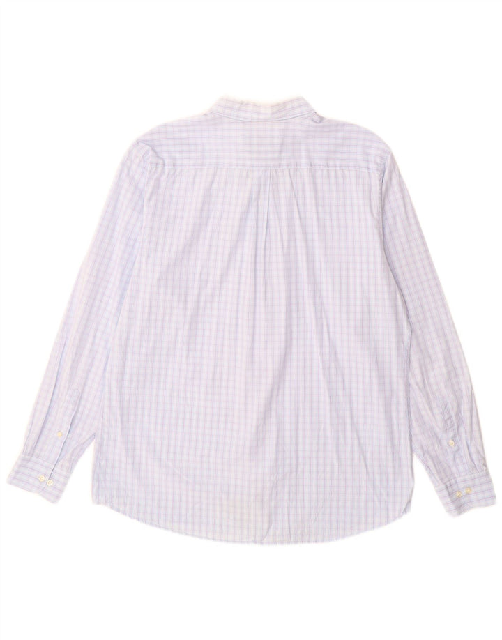 BARBOUR Mens Tailored Fit Shirt XL Blue Gingham Cotton