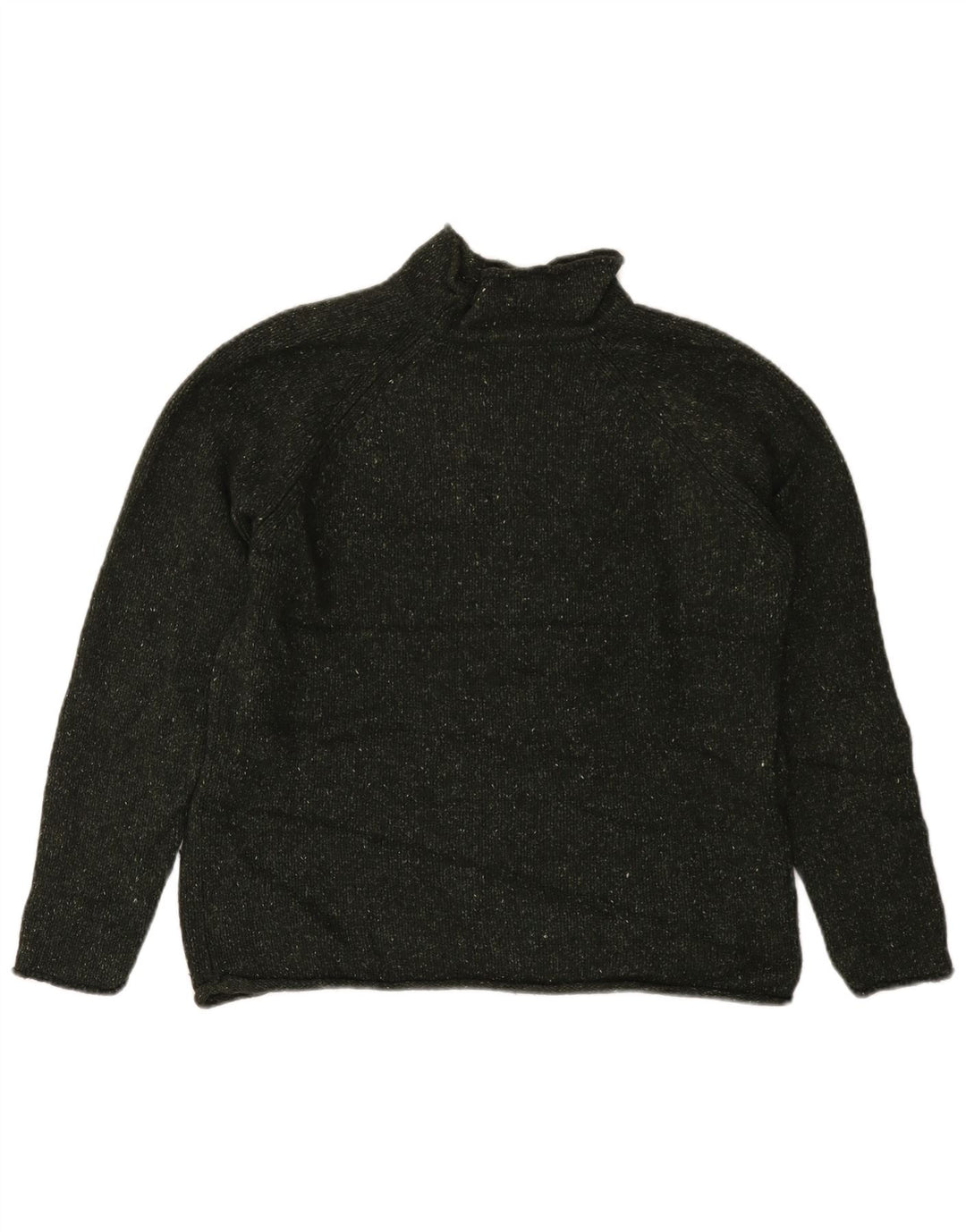 EDDIE BAUER Ženski džemper s kornjačičastim ovratnikom UK 14 Srednji kaki s pjegama