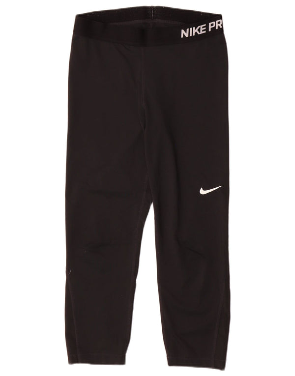 Nike Ženske Dri Fit Graphic Capri tajice UK 12 Srednje crni poliester