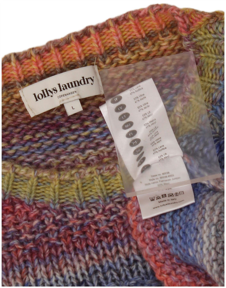 LOLLYS LAUNDRY Ženski pulover s okruglim izrezom UK 16 Veliki višebojni