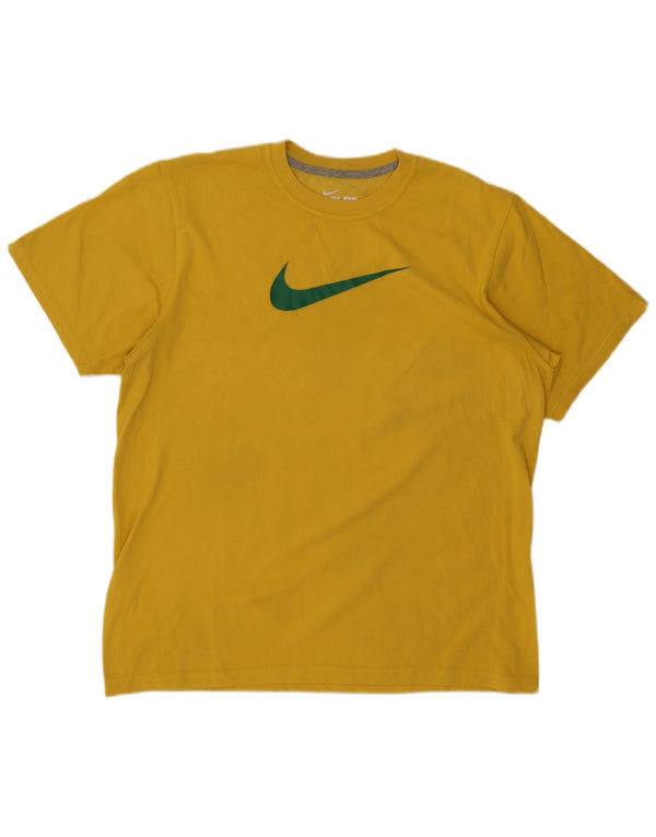 Nike Dri Fit majica kratkih rukava UK 42/44 Large Yellow