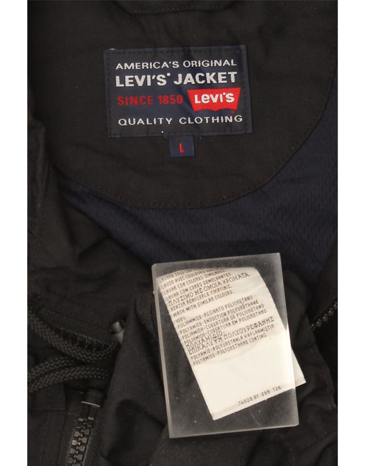 Levi's muška kišna jakna s kapuljačom UK 40 veliki crni poliamid