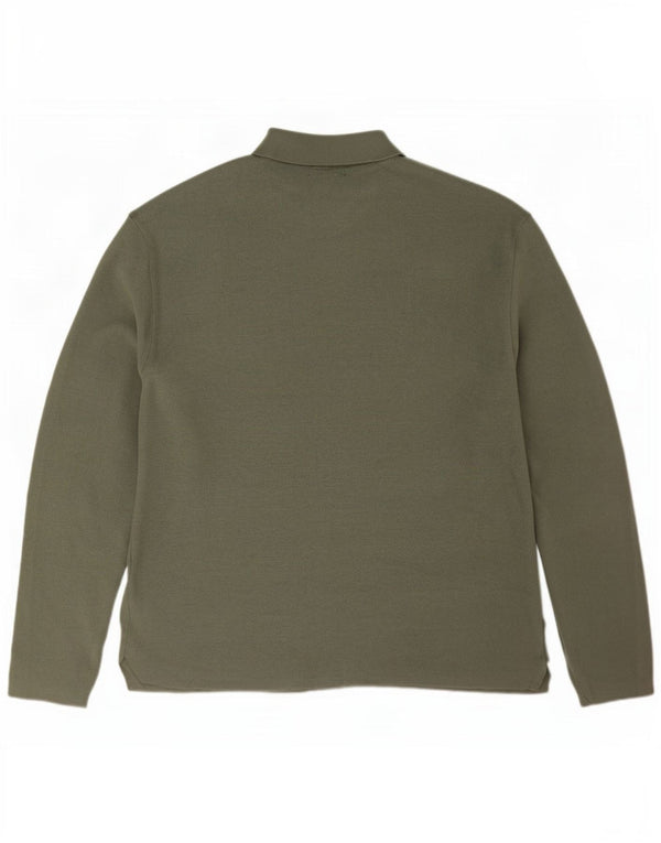 Zara muški pulover s polo ovratnikom XL od kaki viskoze