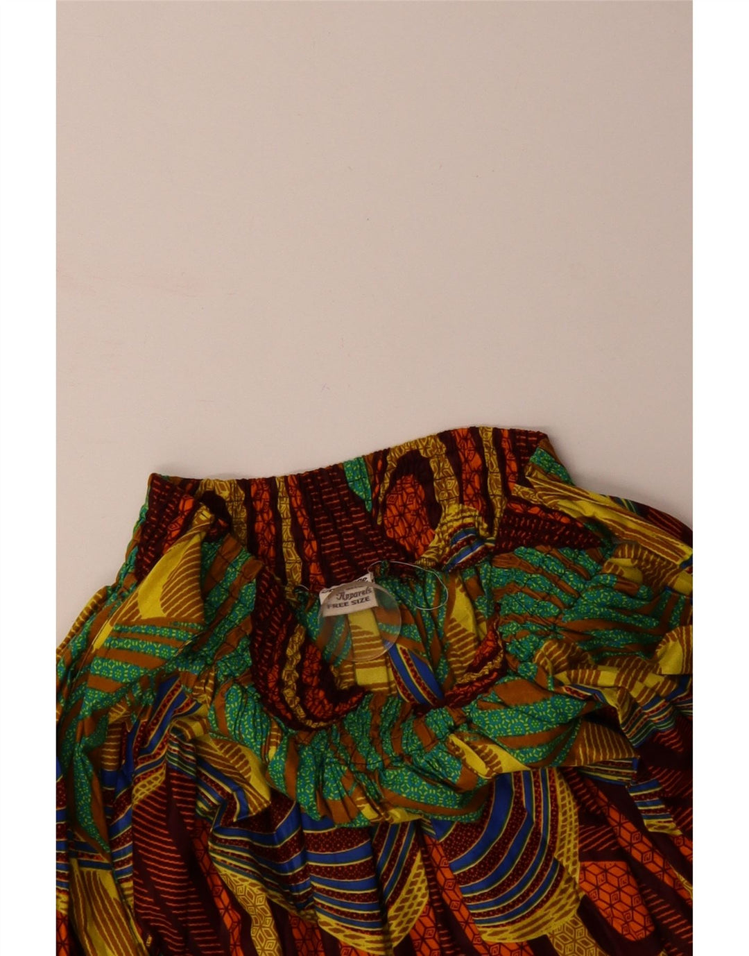 VINTAGE Womens Abstract Pattern A-Line Skirt One Size Multicoloured Cotton