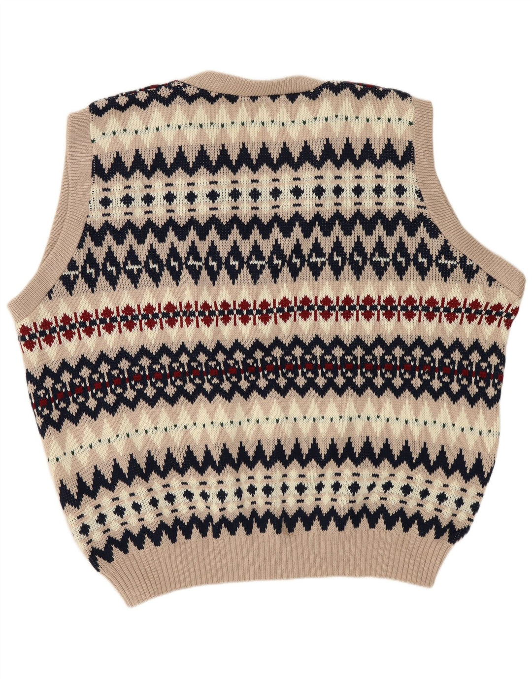 VINTAGE muška majica bez rukava UK 44/46 XL tamnoplava Fair Isle akril