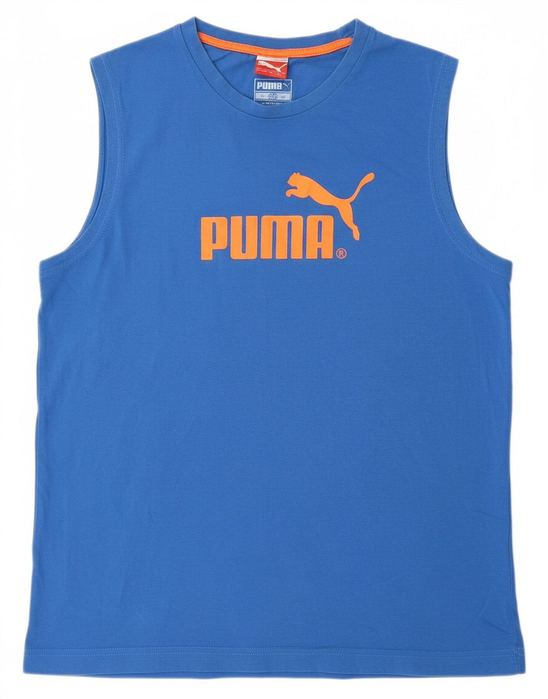 PUMA Mens Graphic Vest Top Large Blue Cotton