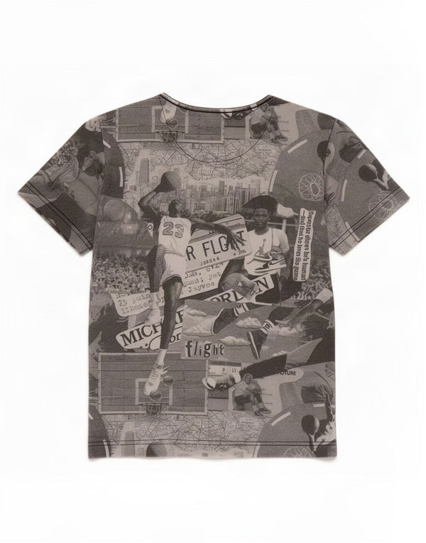 Gornja majica kratkih rukava Jordan Boys Graphic T-Shirt 10-11 Years Medium Grey Patchwork Pamuk