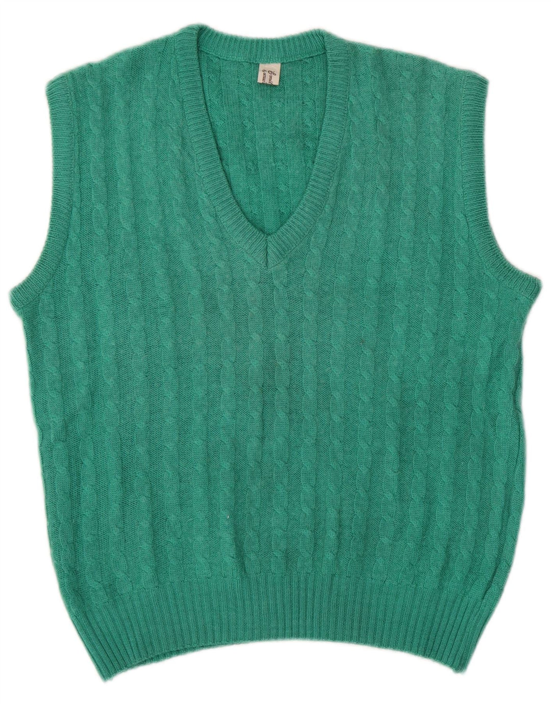 VINTAGE ženska majica bez rukava UK 14 Srednje zelena