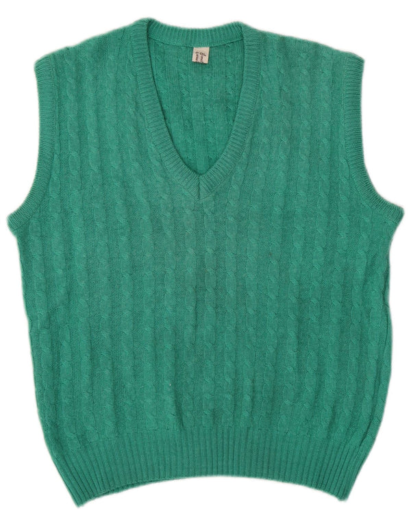 VINTAGE ženska majica bez rukava UK 14 Srednje zelena