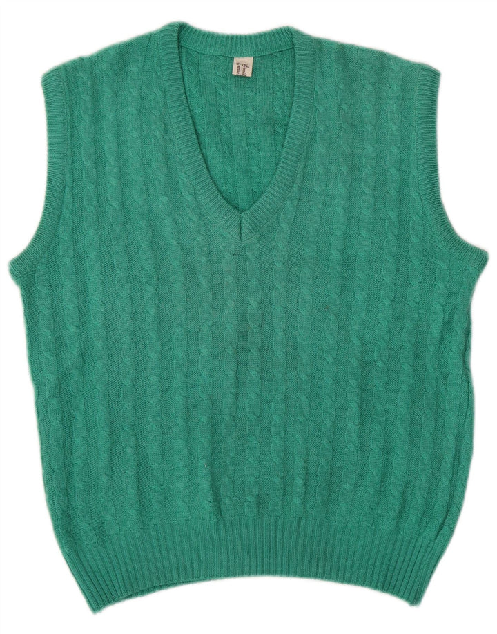 VINTAGE ženska majica bez rukava UK 14 Srednje zelena