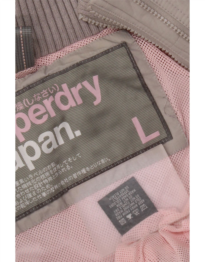 Superdry ženska vjetrovka s kapuljačom UK 16 Veliki sivi najlon