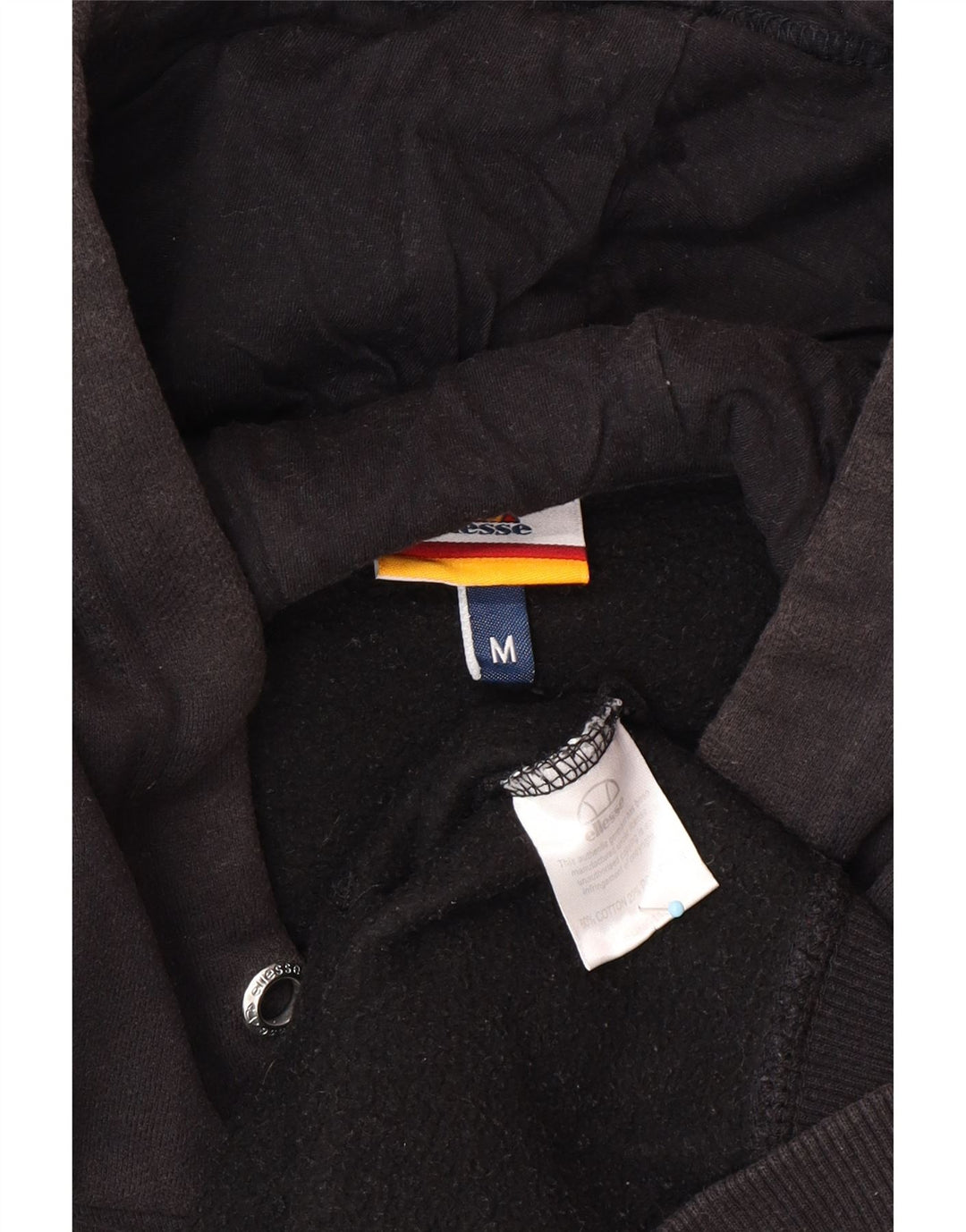 ELLESSE muška majica s kapuljačom s kapuljačom srednje veličine, crni pamuk