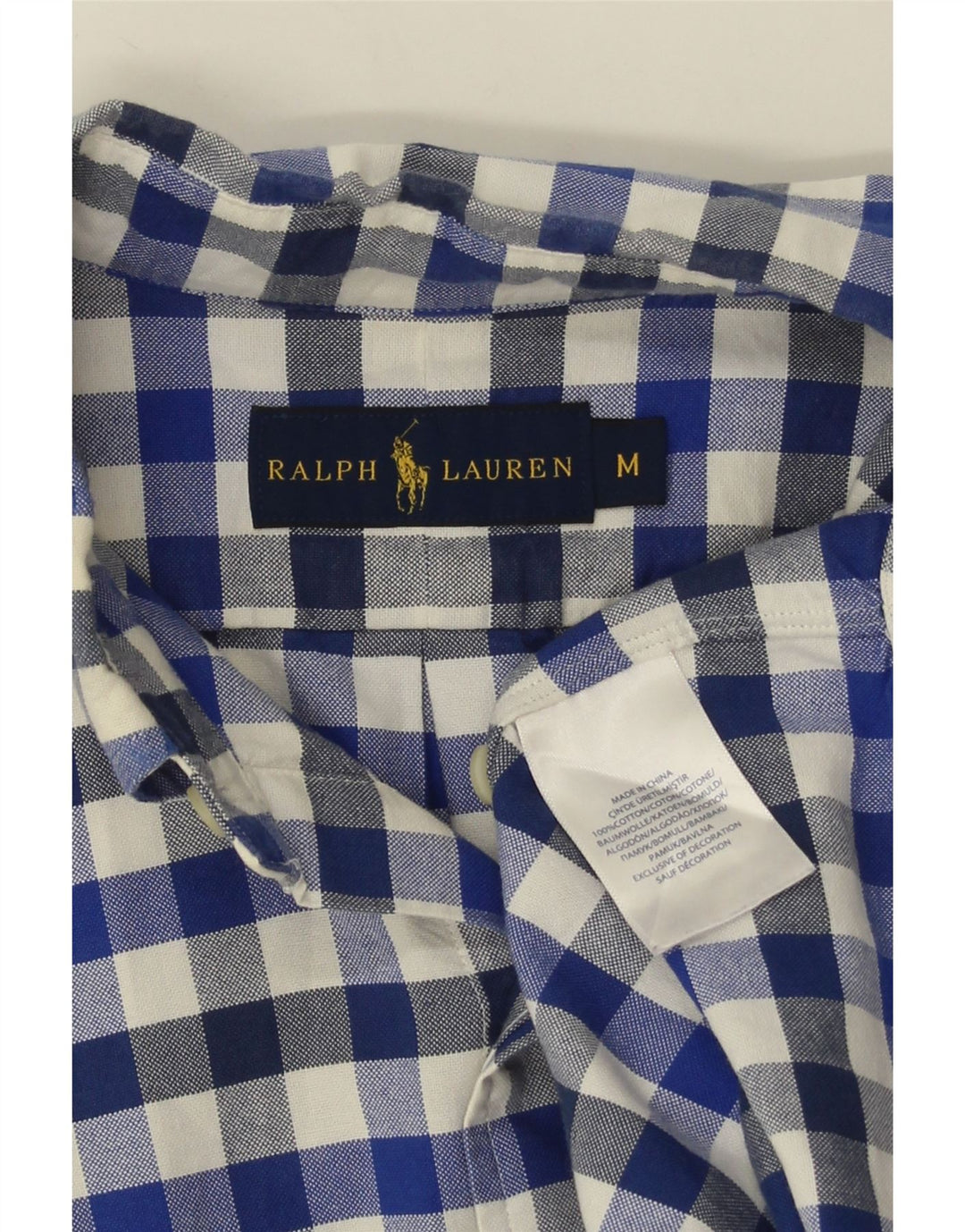 Ralph Lauren muška košulja kratkih rukava Srednje plavi pamuk od ginghama