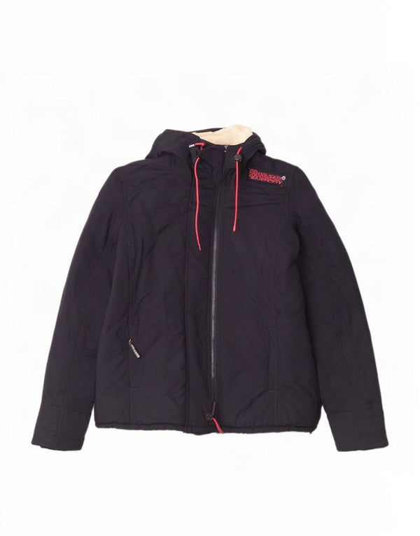 Superdry ženska prošivena jakna s kapuljačom UK 14 velika tamnoplava