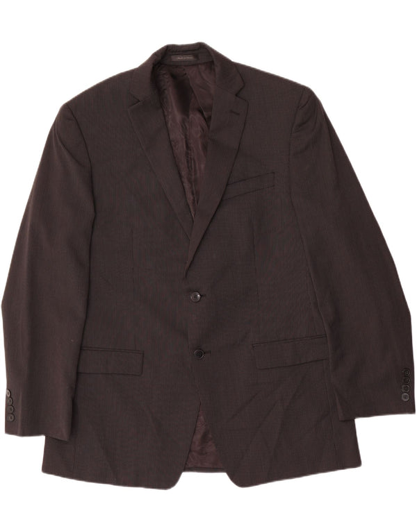 CALVIN KLEIN muška jakna sa 2 gumba UK 42 XL crna vunena prugasta