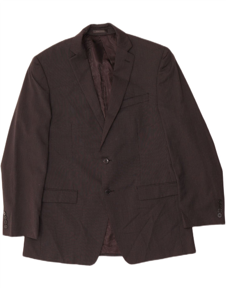 CALVIN KLEIN muška jakna sa 2 gumba UK 42 XL crna vunena prugasta