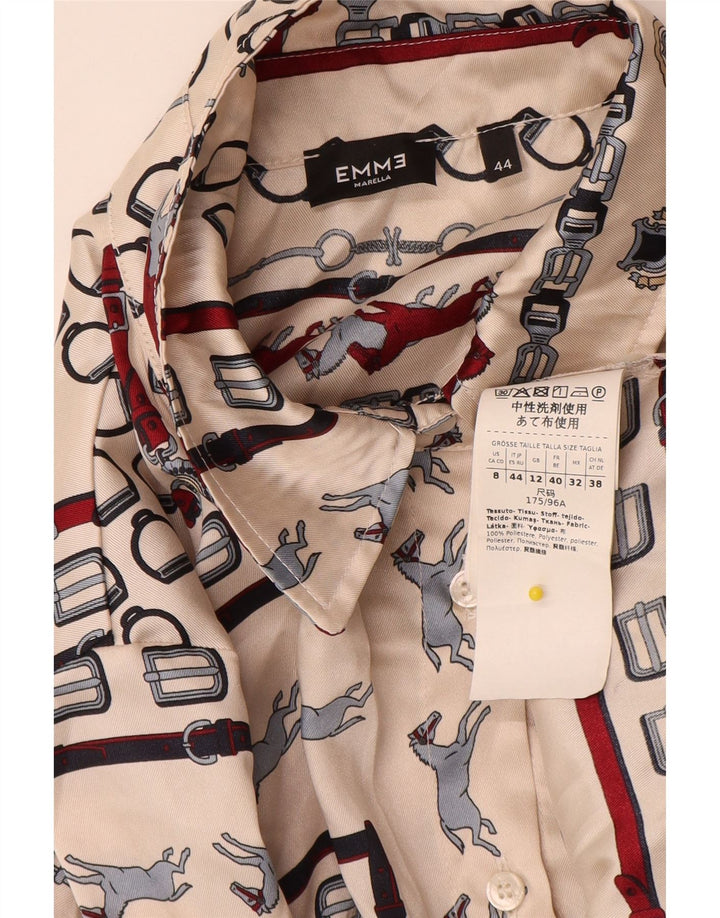 Marella ženska košulja EMME UK 12 srednje bež geometrijski poliester