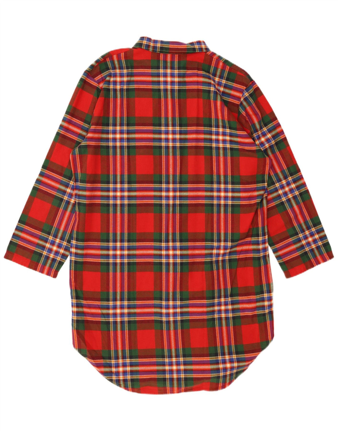 VINTAGE Ženska prevelika grafička košulja haljina UK 14 Srednje crvena karirana