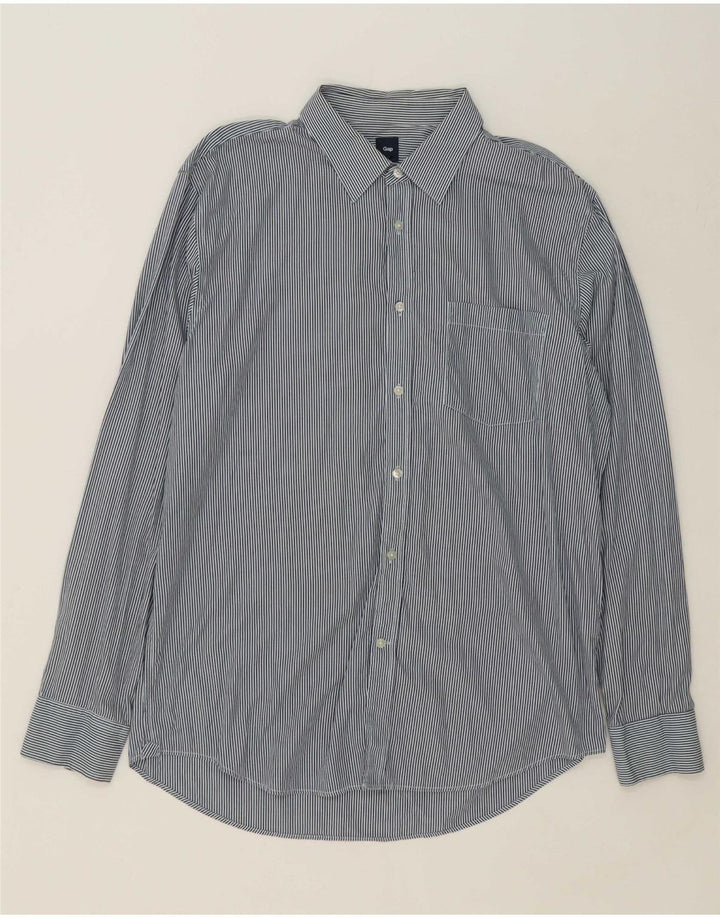 GAP Mens Shirt XL Navy Blue Pinstripe Cotton