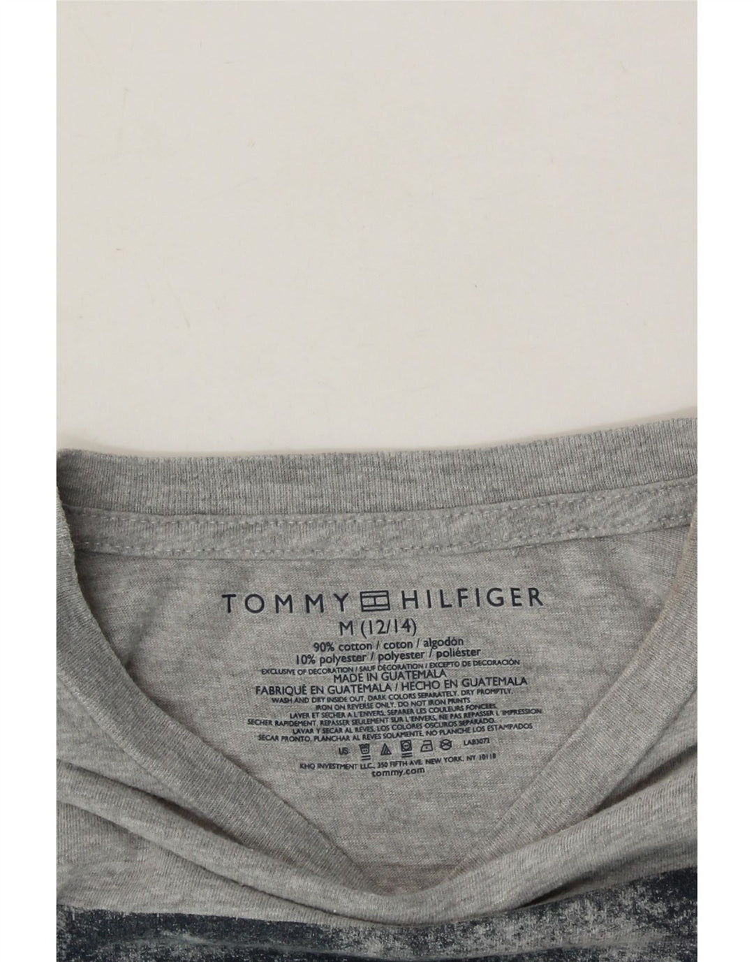 TOMMY HILFIGER Boys Graphic T-Shirt Top 12-13 Years Medium Grey Vintage Tommy Hilfiger and Second-Hand Tommy Hilfiger from Messina Hembry 