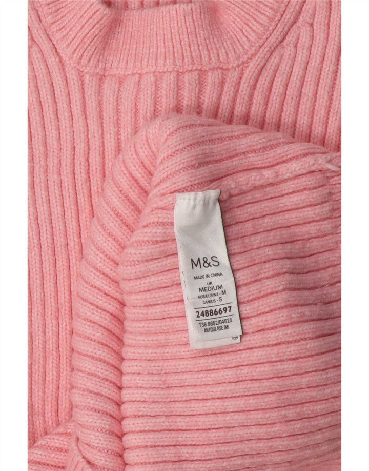 Marks & Spencer ženski džemper s okruglim izrezom UK 14 srednje ružičasti poliester