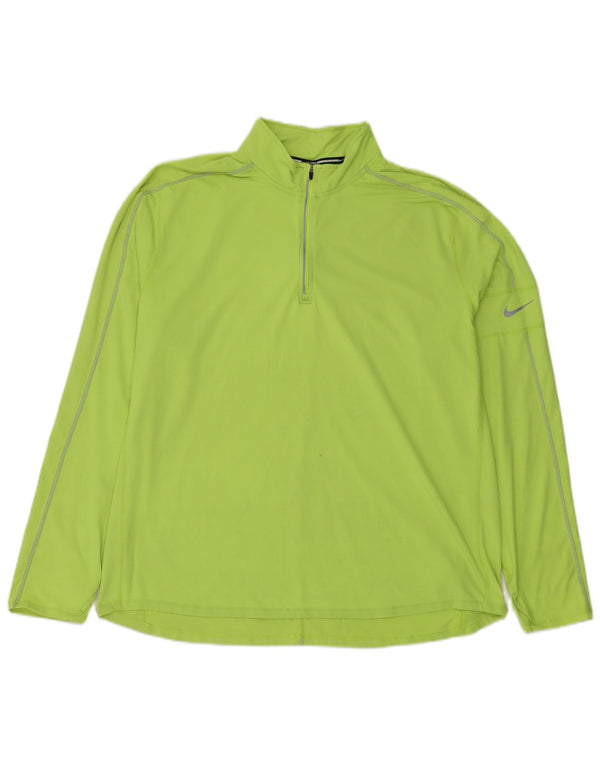 Nike Dri Fit majica s izrezom i gornjim dijelom trenirke 2XL, zeleni poliester