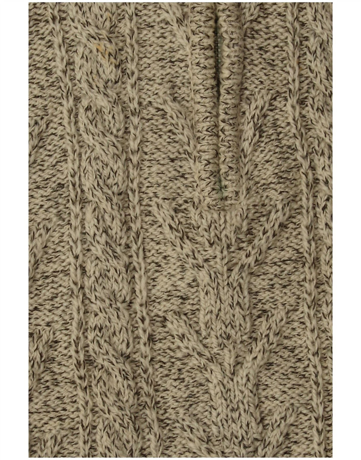 SUPERDRY muški pulover s izrezom s patentnim zatvaračem XL, bež flekasti akril